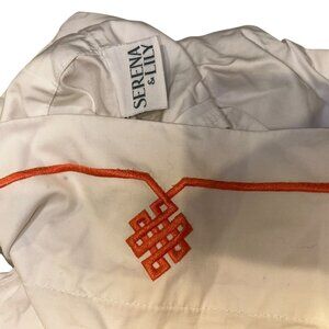 Serena & Lily orange embroidered pair standard cotton pillow cases